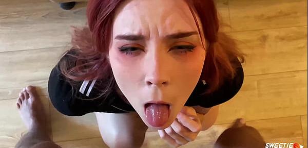  Redhead Hard Fucking and Deep Blowjob - Cum in Mouth
